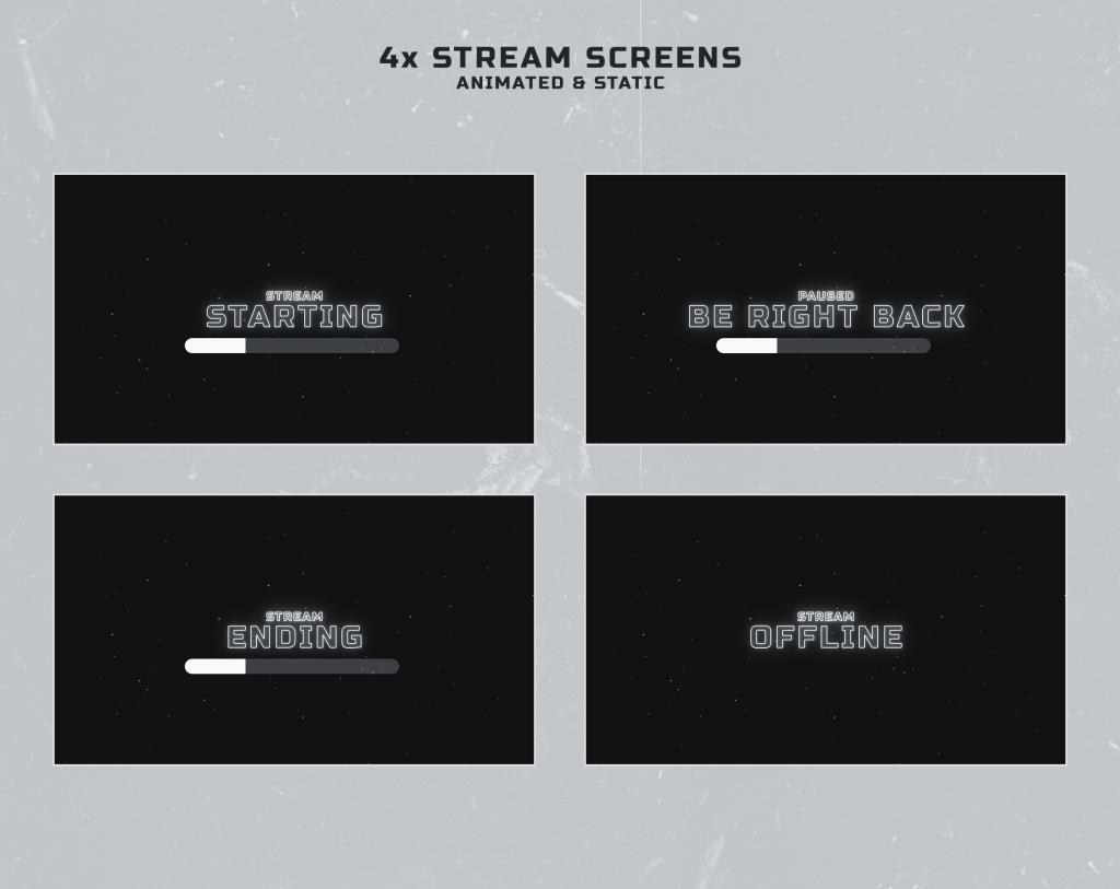 Black Computer - Black Twitch Overlay Package