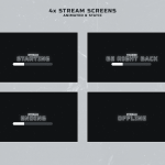 Black Computer - Black Twitch Overlay Package