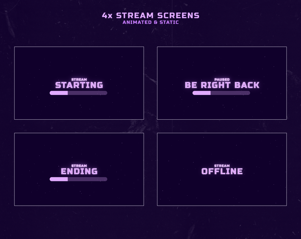 Purple LoFi Computer - Purple Twitch Overlay Package