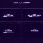 Purple LoFi Computer - Purple Twitch Overlay Package