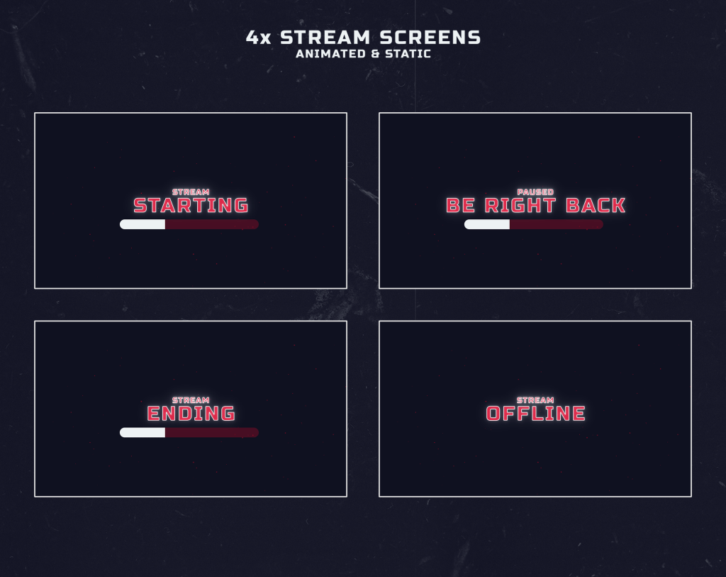 Red Computer - Red Twitch Overlay Package