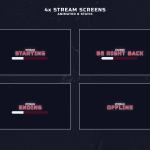 Red Computer - Red Twitch Overlay Package