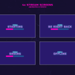 Vaporwave PC - Futuristic Twitch Overlay Package