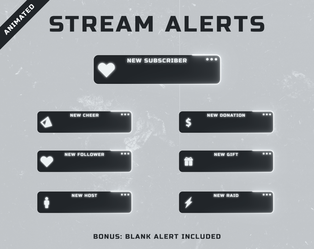 Black Computer - Black Twitch Overlay Package