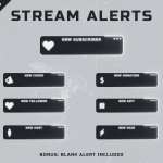 Black Computer - Black Twitch Overlay Package