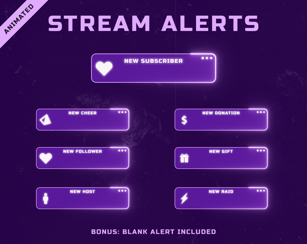 Purple LoFi Computer - Purple Twitch Overlay Package