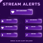 Purple LoFi Computer - Purple Twitch Overlay Package