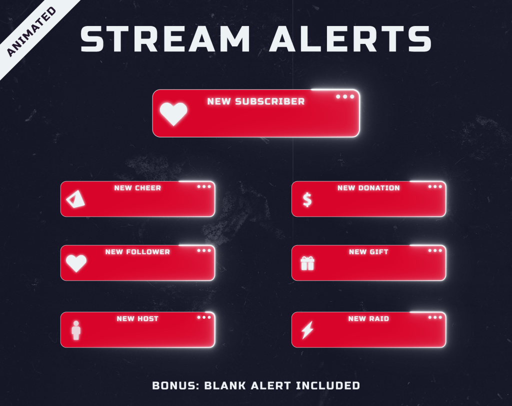 Red Computer - Red Twitch Overlay Package