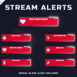 Red Computer - Red Twitch Overlay Package