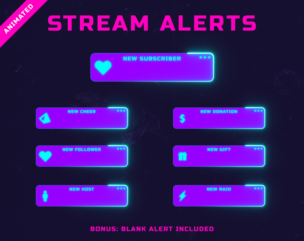 Vaporwave PC - Futuristic Twitch Overlay Package