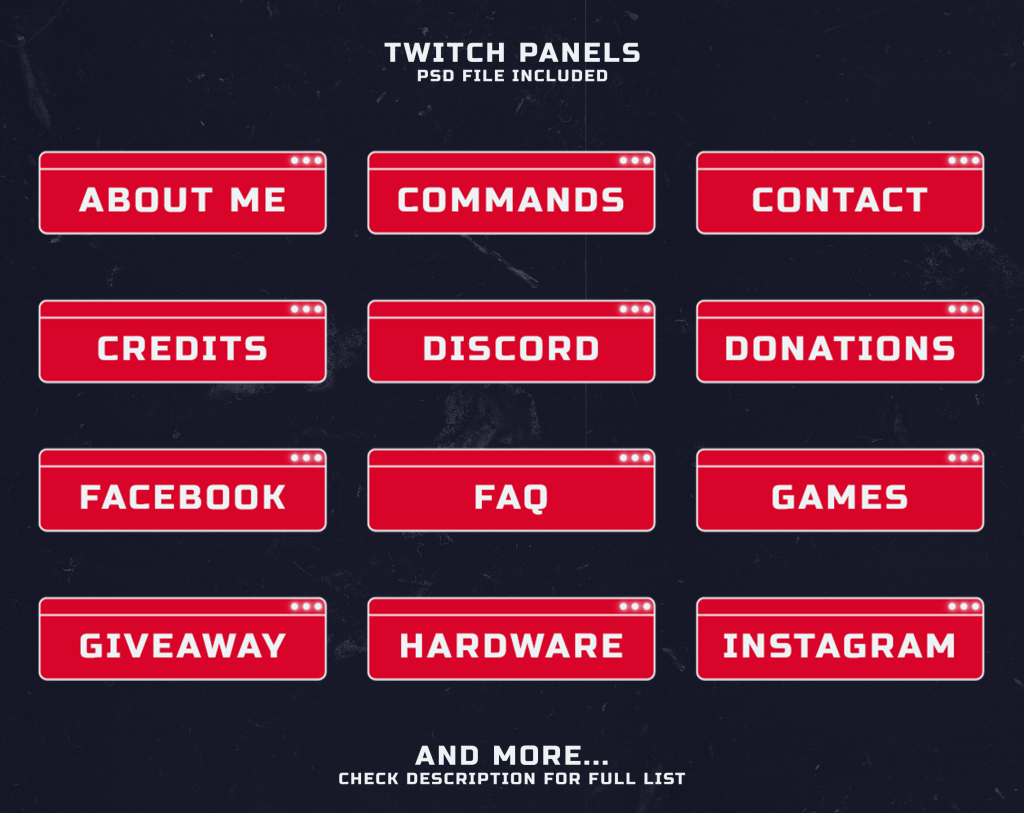 Red Computer - Red Twitch Overlay Package